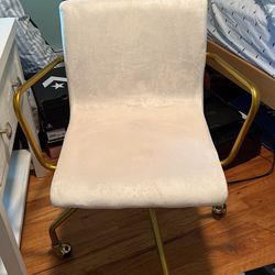 Office Chair White Velvet