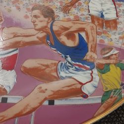 Vintage, 1984, Laooc, Papel, Collectible, Larry McAdams, Stars In Motion, Commemorative, Porcelain, Plate, Los Angeles, USA, Olympic Games
