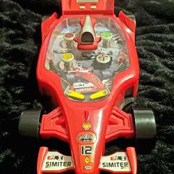 Vintage Playgo Red Indy Car Tabletop Pinball Game 