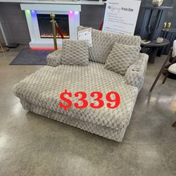 Light Brown / Olive Green / Taupe  2 Arm Chaise Sofa  - Limited Time Offer 