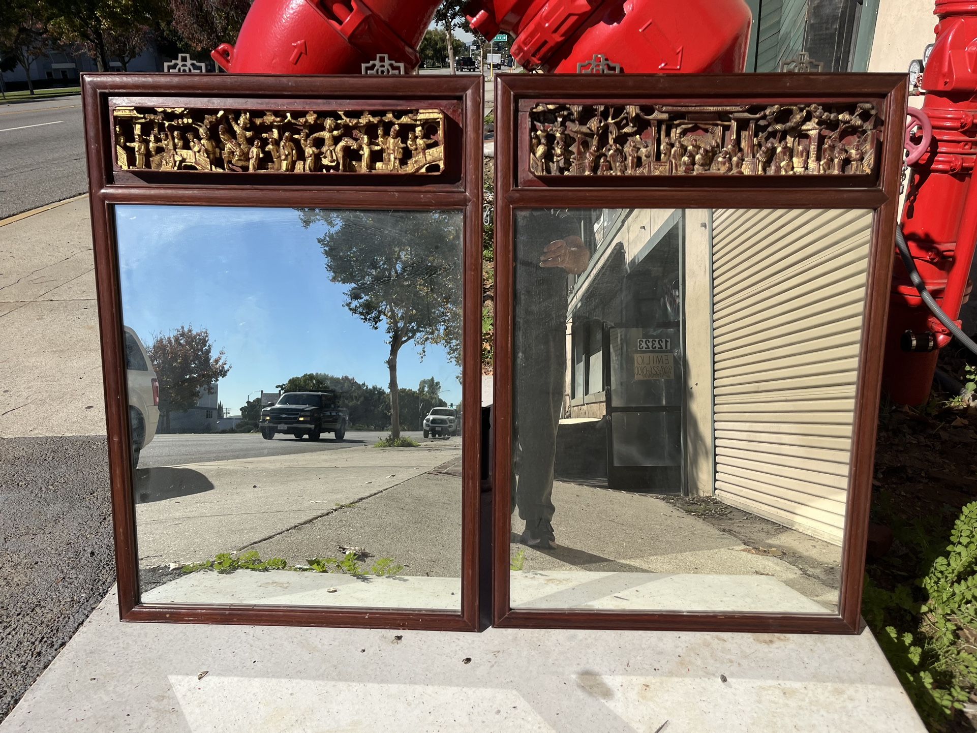 Chinese Carved Antique Mirrors