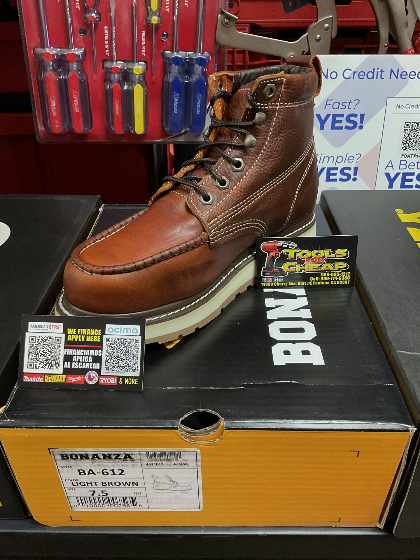 BONANZA PRO Light Brown Work Boots
