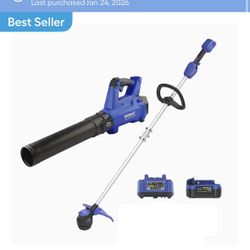 Kobalt 24-volt Cordless Battery String Trimmer, Leaf Blower (4Ah Battery & Charger Included) 