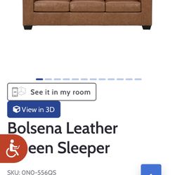 Brown Leather Sleeper Sofa