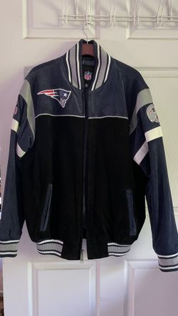  NFL New England Patriots Men's Leather Jacket Coat Bomber Sz  M And Hat