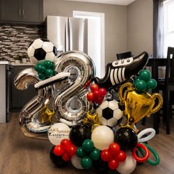 Soccer Balloon Bouquet Stack 