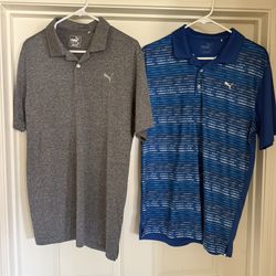 Puma Men’s Golf / Polo Shirts Moisture Wicking Size Medium New Condition (2)!