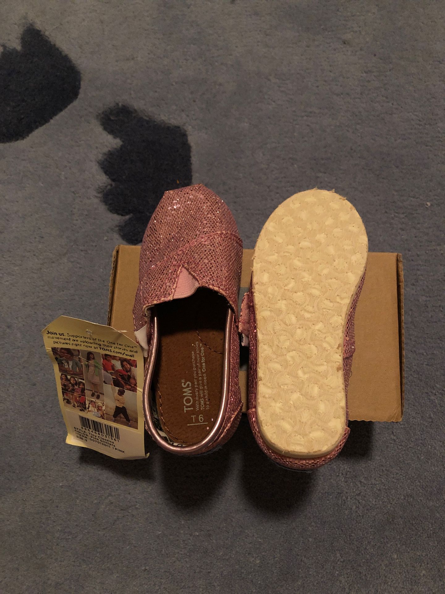 Toddler Toms Classics Pink Glitter shoes