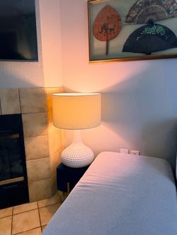 Interlude White Textured Ceramic Table Lamp