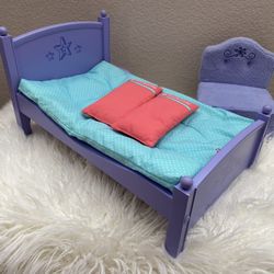 American Girl Doll Truly Me Purple Bed AND Sit and Snooze Fold Out Bed Combo
