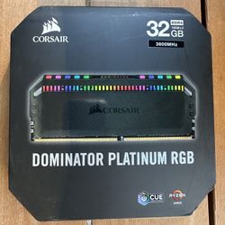 32gb  3600mhz DDR4 CORSAIR DOMINATOR RAM PLATINUM RGB