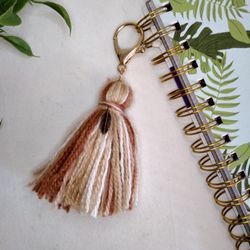 Tassel Bag charm. Bag accessories. zipper pull charm. Tassel Notebook accessory. Tassel keychain 