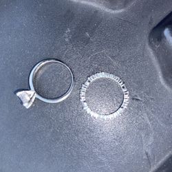 Fine silver plated cubic zirconia rings