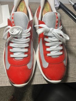 🔥 Prada America’s Cup Sneakers – Size 11.5 – Red – Pre-Owned – Authentic