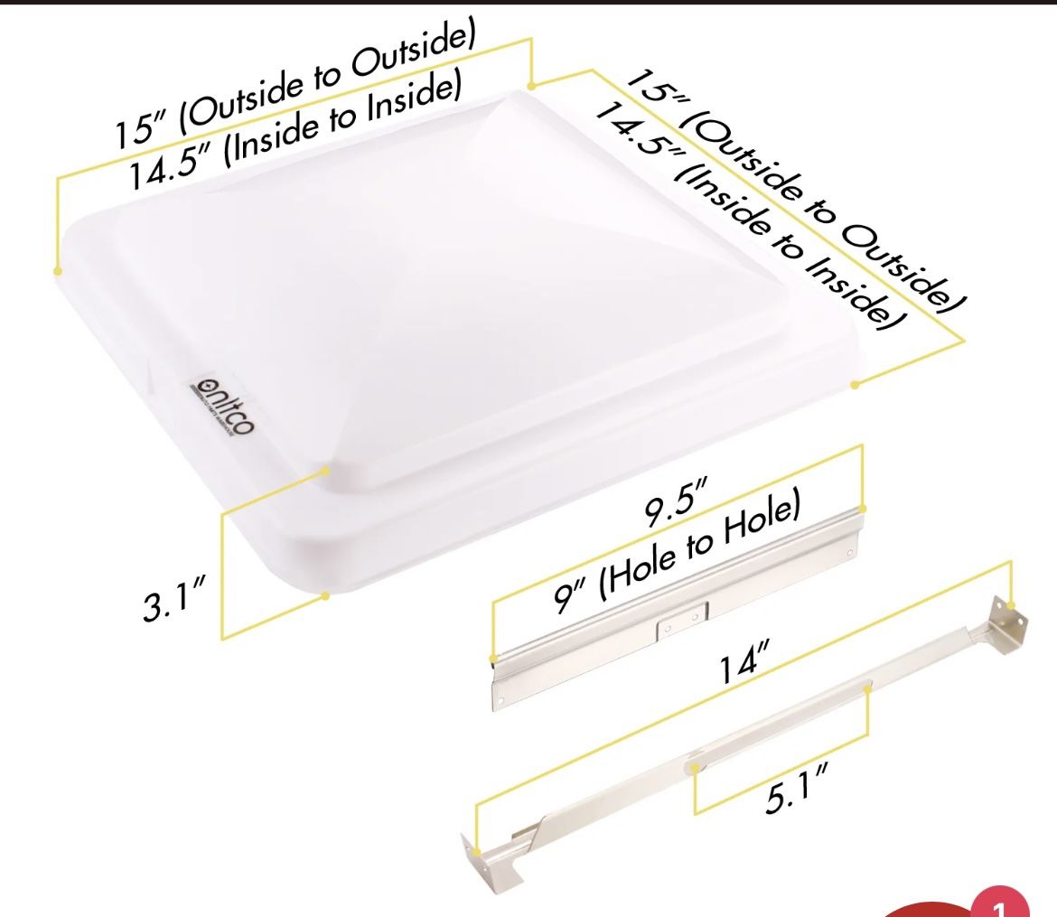 14 In X 14 In RV Vent Cover | White | 2 Packs