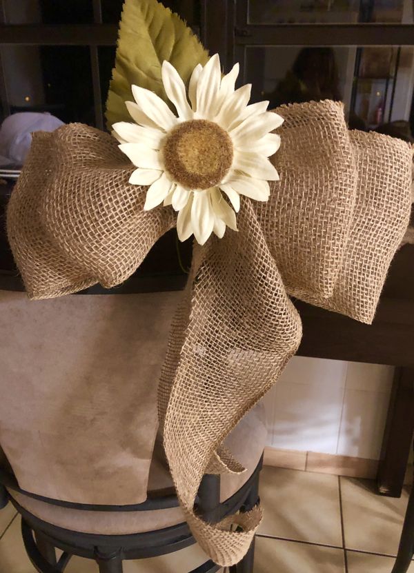 Sun Flower Burlap Bow Perfect For A Rustic Wedding 12 For 35