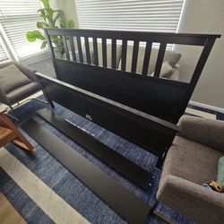 Bed frame, black-brown, King