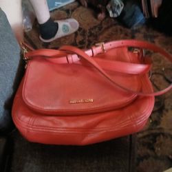 Michael Kors Genuine CORAL LEATHER HANDBAG