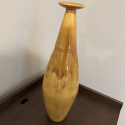 Mid-Century Modern Drip Glaze Ceramic Vase - Vintage 60s/70s style Retro Tapered Floor Vessel