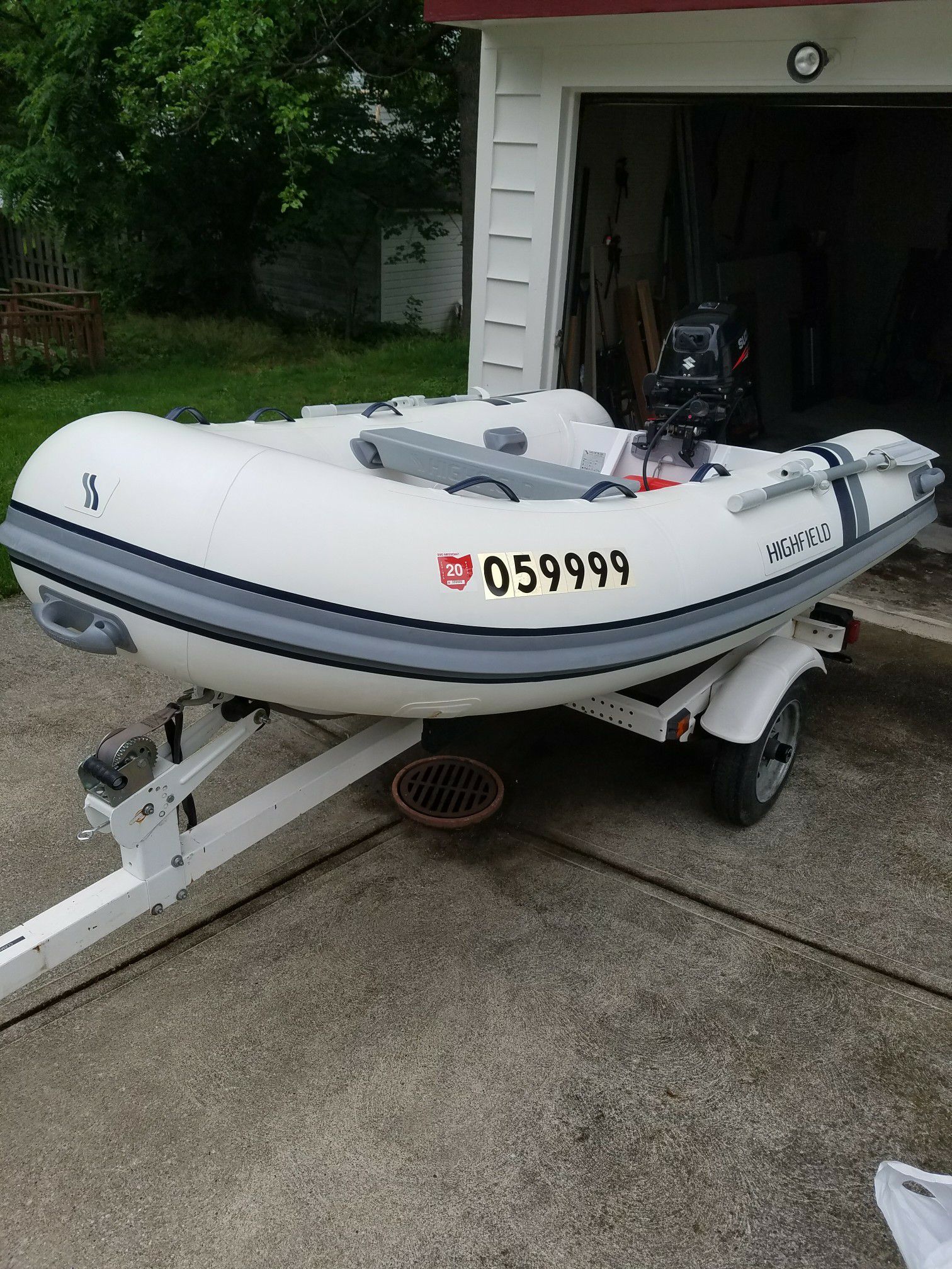 10ft Inflatable Boat With trailer and Motor