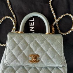 CHANEL iridescent blue caviar Extra Mini Gold Hardware 