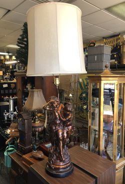 ‘64 Pieri Bronze 4ft Tall antique Lamp