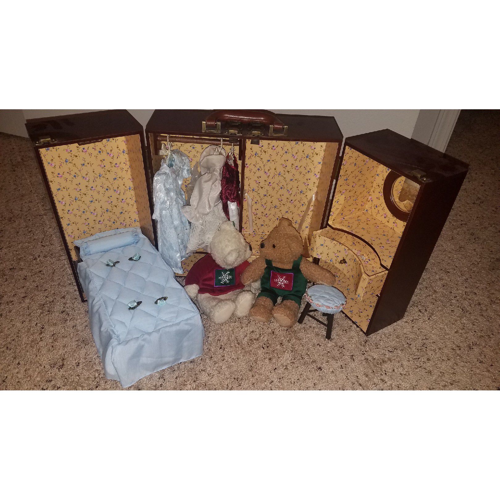 Vintage/ Antique doll house with classic handmade dresses