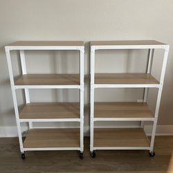 3 tier rolling cart with wheels (set of 2)