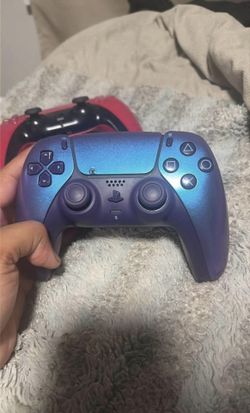 playstation 5 with two controllers