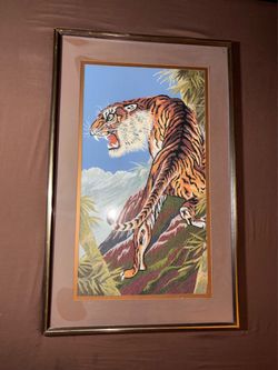 Japanese Silk Embroidered Tiger
