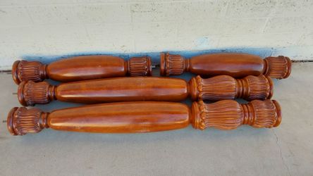 Four Solid Wood Carved Posts / Pillars - $50