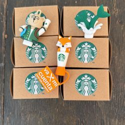 Starbucks Cup Accessories - Hot Cup Stoppers & Fox Straw Cover (From Mexico)