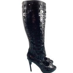 NEW PEEP TOE LASER CUT BOOTS 