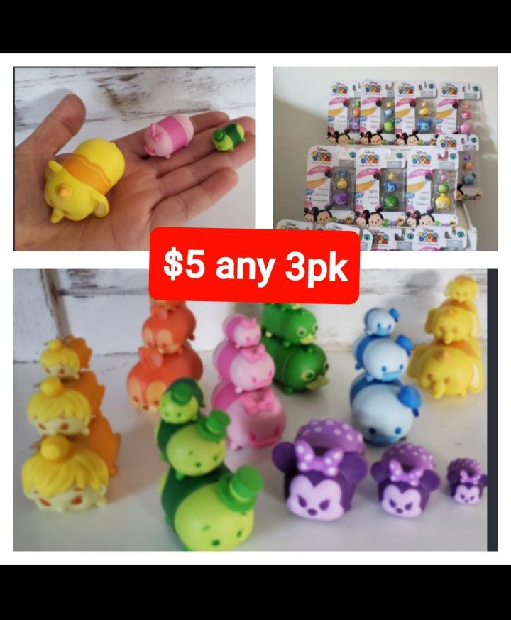 Disney Tsum-Tsum 3pk Limited Edition COLOR POP!