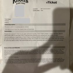 Ticket Knotts Berry Farm 