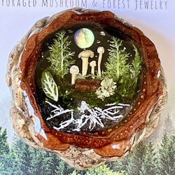Moonstone Mushroom Mycelium Pendant 