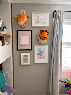 Two Plush Animal Heads
