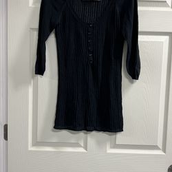 American Eagle Black 3/4 Sleeve Sweater Tunic - Size Large - EUC