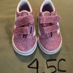 Toddler vans pink glitter 