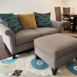 Sofa Loveseat 60” With Cushions And Ottoman Set