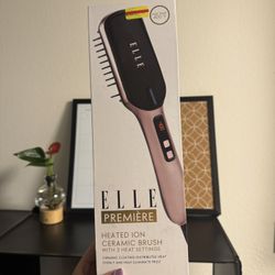 ELLE Premiere Heated Ion Ceramic Brush Hair Straightening
