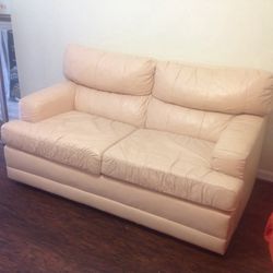 Leather love seat