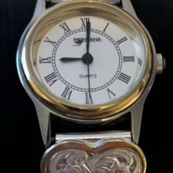 Montana Silversmiths Silver Heart Engraved Triple Heart Watch
