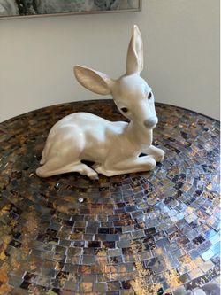 Vintage Liadro Spain Porcelain Deer Fawn 6.5” Retired Model 1986