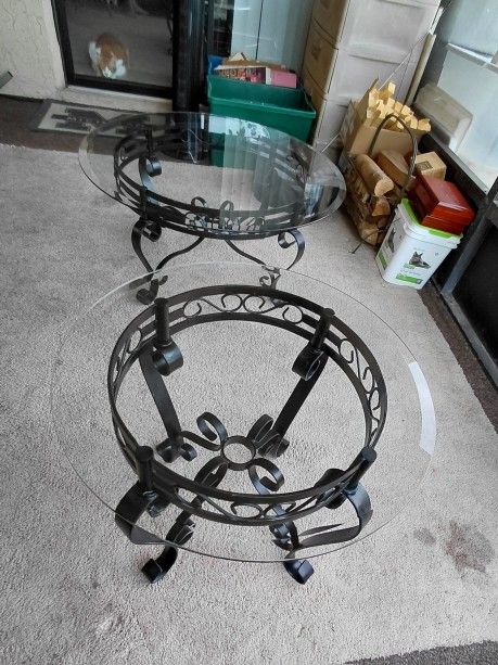 Glass Table Set - Coffee & Accent (Satin Black)