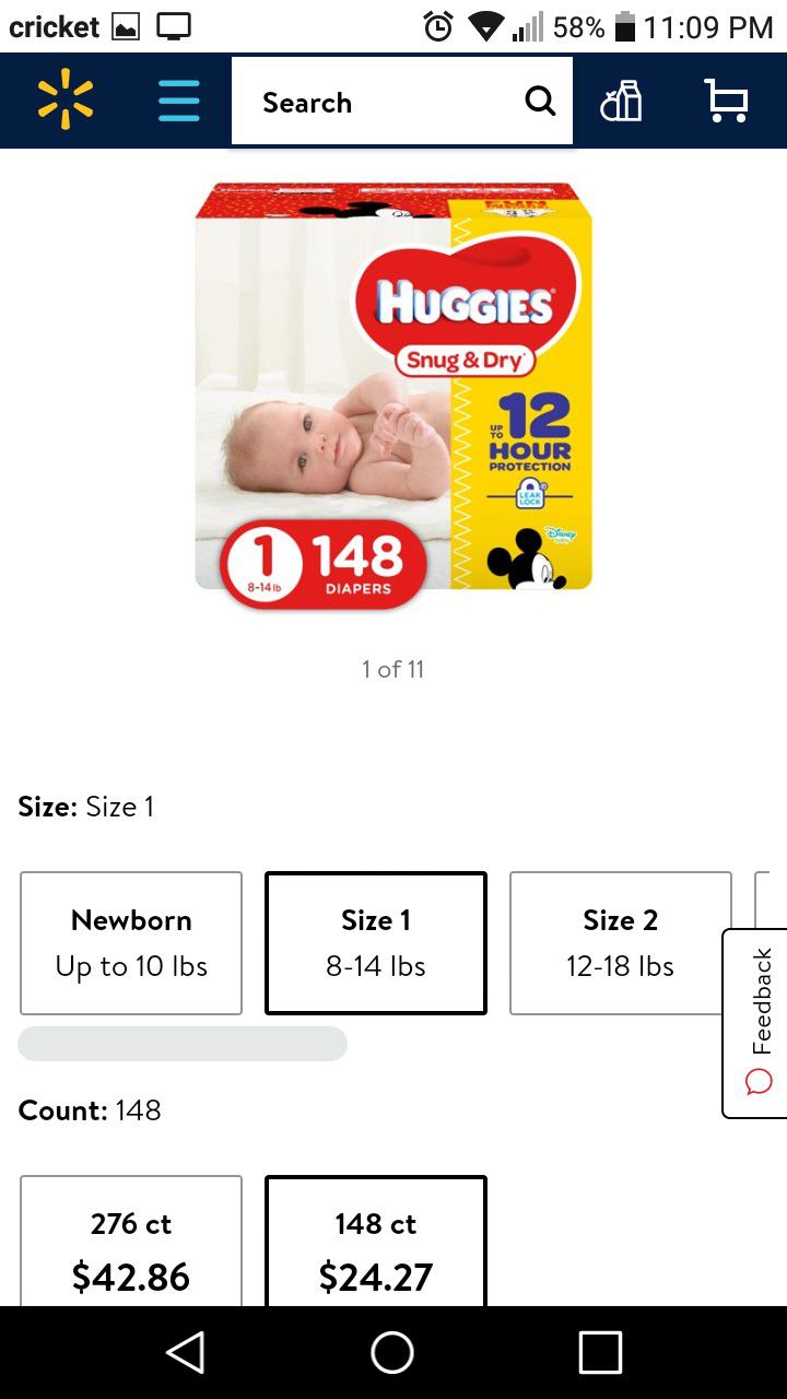 New Huggies diapers size 1