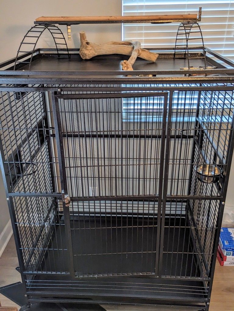 XL Playtop Parrot Cage 48 X 36 X 72 For Cockatoo African Grey macaw And Large Birds