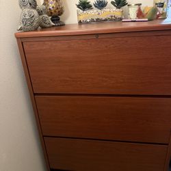 Cherry Wood Four Drawer File Cabinet