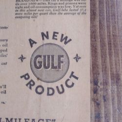 Antique 1930's Gulf Ad 