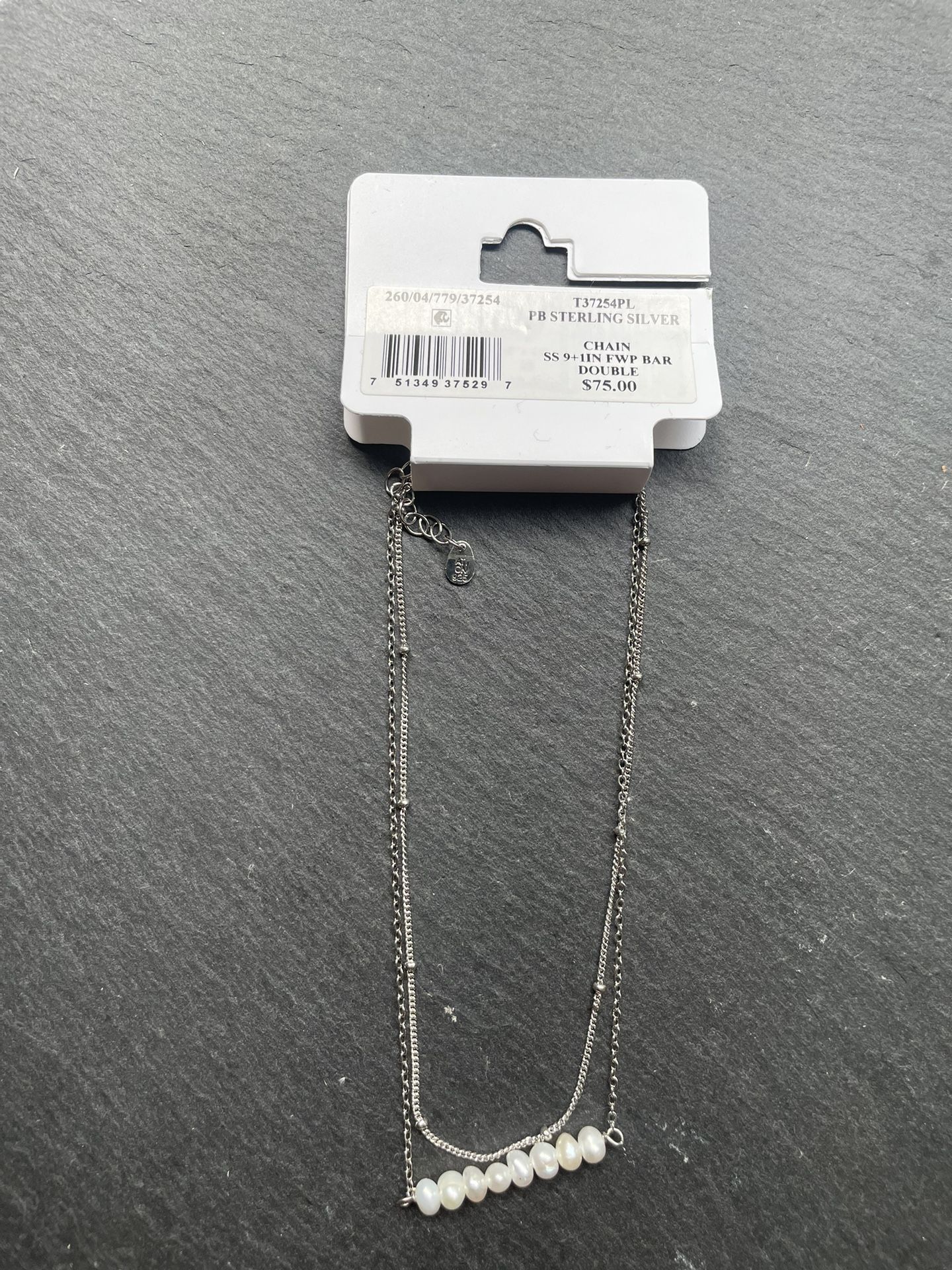Bracelet / Anklet: Giani Bernini Sterling Silver 9-10" Double Chain With Pearls